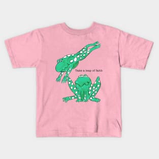 Frogs drawing take a leap of faith Kids T-Shirt